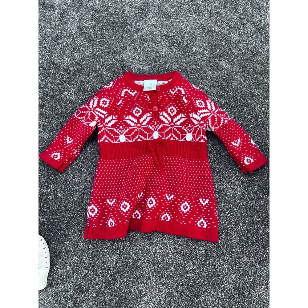 Hanna Anderson lot of 3 -‎ Sweater, Sweater Dress, Jacket Size 60 US 3-6 Months